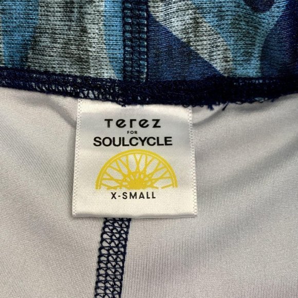 TEREZ for SOULCYCLE Womens Camo Leggings XS X-Small SOUL CYCLE Full Length Blue - Picture 6 of 6